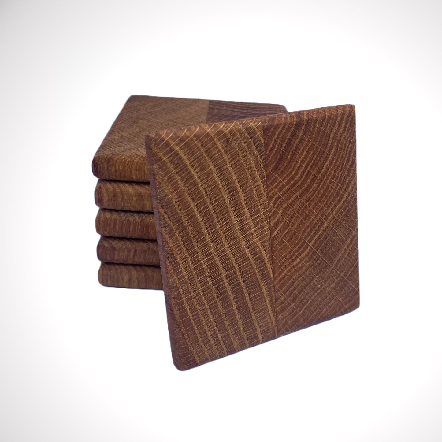 Eikenhouten onderzetters (6 stuks)